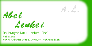 abel lenkei business card